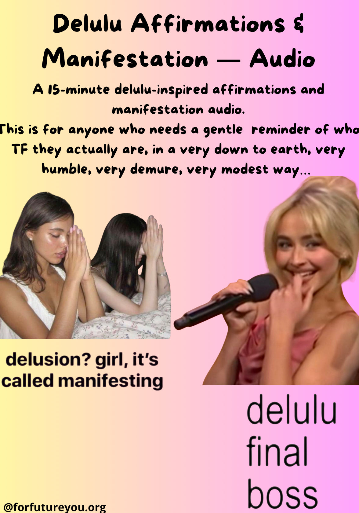 15-minute delulu-inspired affirmation and manifestation-mp3 audio